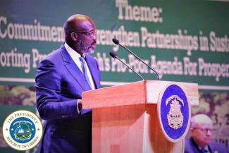 H.E DR. GEORGE MANNEH WEAH  PRESIDENT OF THE REPUBLIC OF LIBERIA 